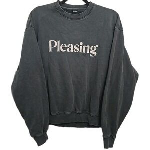 Pleasing by Harry Styles Black Fade Crew Neck Sweater size Medium Made In USA